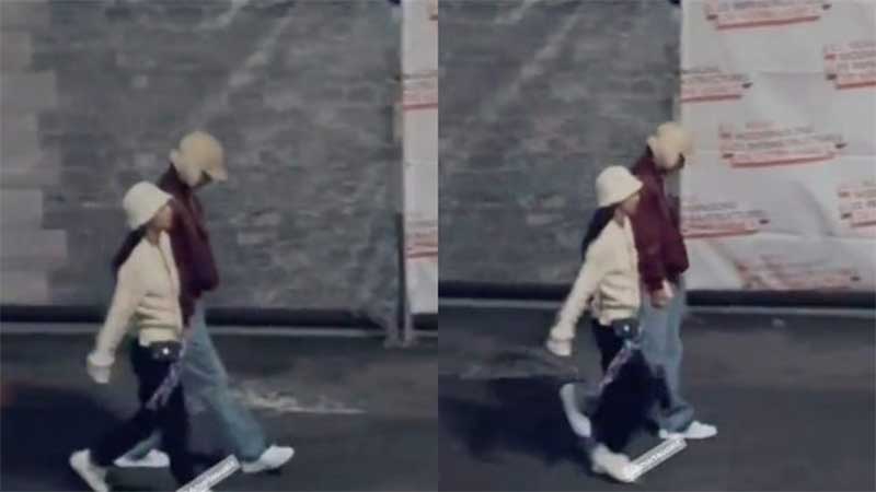 Diduga Jennie BLACKPINK dan V BTS jalan bergandengan tangan di Paris.